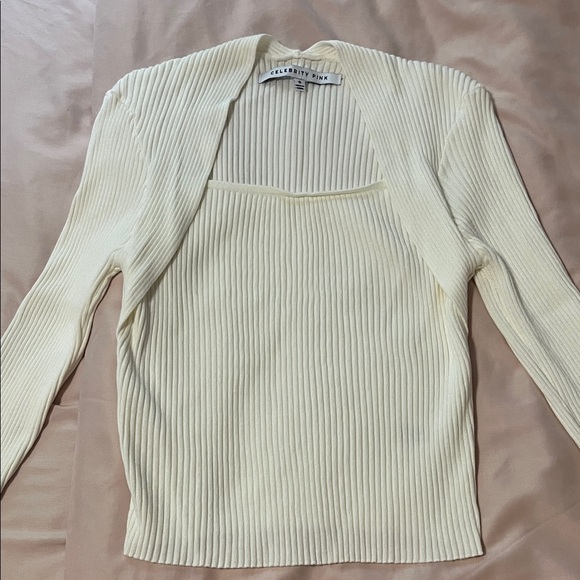 Celebrity Pink Cream Ribbed Top - Picture 1 of 5